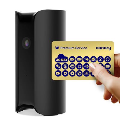 Canary View Indoor Home Security Camera + 1 YR Premium Service Incl. 1080p HD WiFi IP 24/7 Watch Live, 30-Day Cloud Recording, Smart Alerts, Two-Way Talk, Night Vision, 10x Zoom & More Smart Features