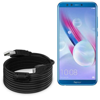 BoxWave Cable Compatible with Honor 9 Lite - DirectSync (15 ft) Cable, Extra Long Charge and Sync Cable - Black