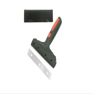 World Enterprises 6" Razor Blade Putty Knife Scraper,Ideal for Cleaning Tile, Stove, Floors, Paint, Adhesive Decals and Stickers from Windows and Glass Includes 1 Double-Edge Blade