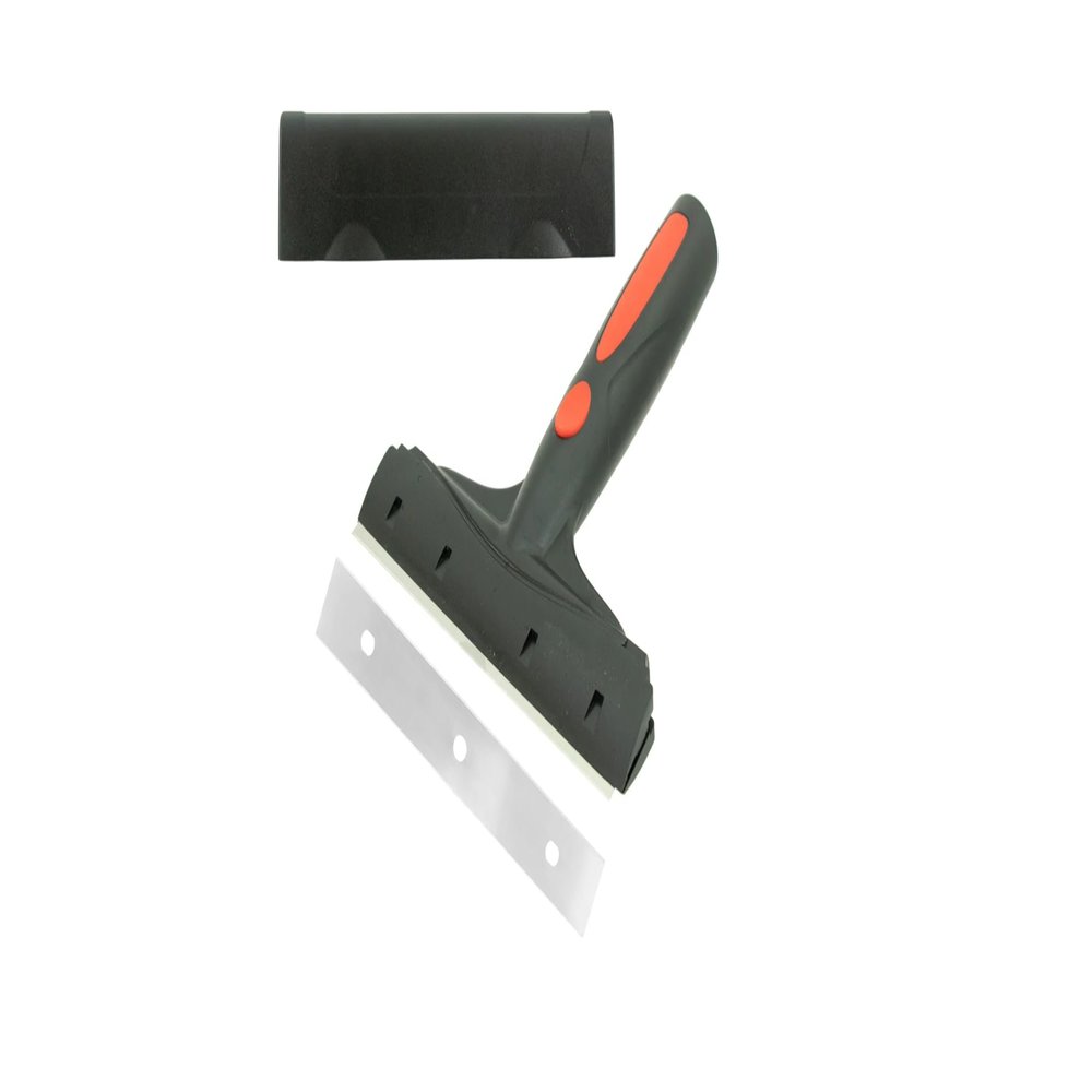 World Enterprises 6" Razor Blade Putty Knife Scraper,Ideal for Cleaning Tile, Stove, Floors, Paint, Adhesive Decals and Stickers from Windows and Glass Includes 1 Double-Edge Blade