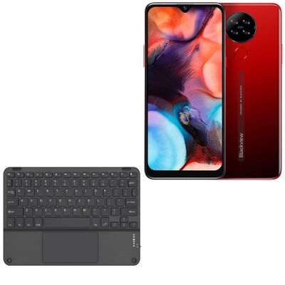 BoxWave Keyboard Compatible with Blackview A80s - SlimKeys Bluetooth Keyboard with Trackpad, Portable Slim TouchPad - Jet Black