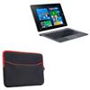 BoxWave Case Compatible with Chuwi HiBook Pro - SoftSuit with Pocket, Soft Pouch Neoprene Cover Sleeve Zipper Pocket - Jet Black with Red Trim view 1