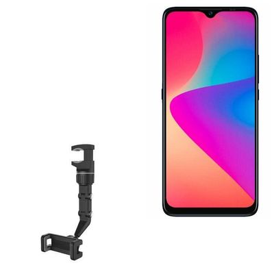 BoxWave Car Mount Compatible with BLU C7 - Rearview Mirror Car Mount, Rear View Mirror Adjustable GPS Car Mount - Jet Black