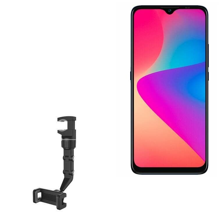 BoxWave Car Mount Compatible with BLU C7 - Rearview Mirror Car Mount, Rear View Mirror Adjustable GPS Car Mount - Jet Black