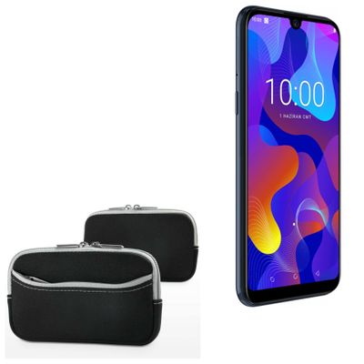 BoxWave Case Compatible with Casper VIA E3 - SoftSuit with Pocket, Soft Pouch Neoprene Cover Sleeve Zipper Pocket - Jet Black with Grey Trim