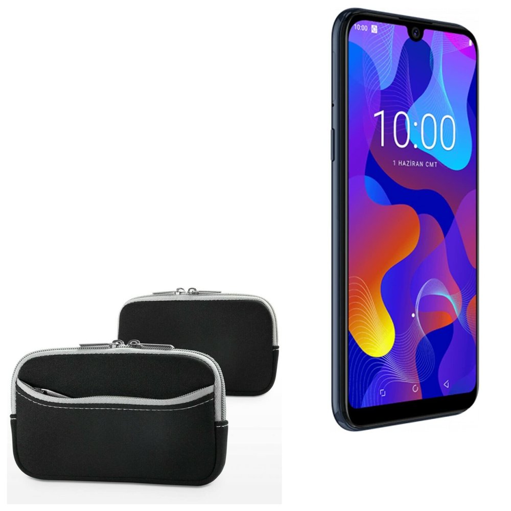 BoxWave Case Compatible with Casper VIA E3 - SoftSuit with Pocket, Soft Pouch Neoprene Cover Sleeve Zipper Pocket - Jet Black with Grey Trim