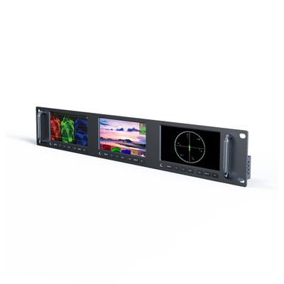 LILLIPUT RM-503S 3 X 5 inch Full HD 2RU Rack Mount Monitor 1920x1080 HDMI 2.0, 3G-SDI Input and Output with Waveform and Vector Functions