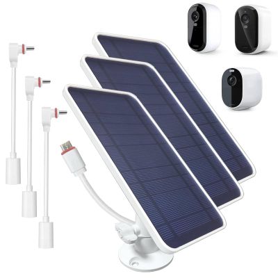 DIANMU Solar Panel for Arlo Essential Series and Pro 2K 6th Gen Cam, 3 Pack