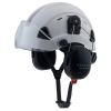 LOHASPRO Hard Hat Safety Helmet with Visor and Ear Muffs,Arborist Forestry Helmet Garden Tree Cutting Logging Wood Chopping Chainsaw Work Construction Hardhat(L91 White+Clear Visor+Earmuff) view 1