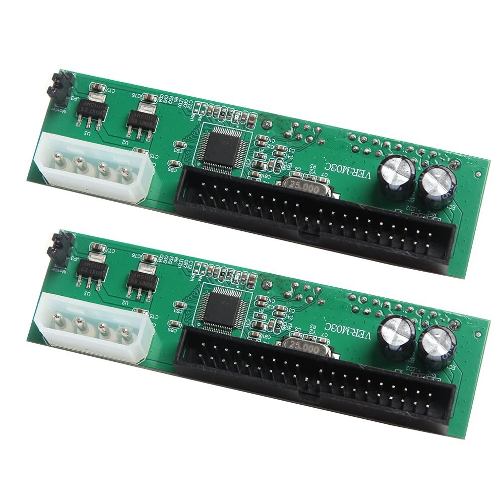 Acxico 2 pcs SATA to PATA/IDE Hard Drive Adapter Converter 3.5 HDD Parallel to Serial ATA