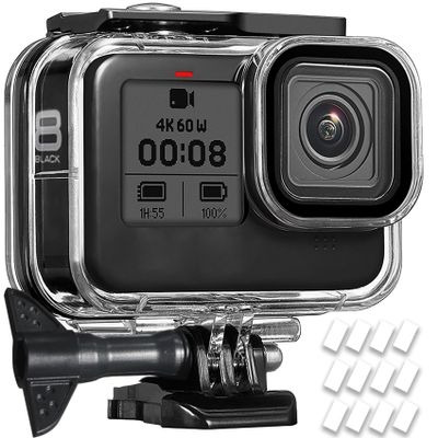 OKFUN 60M/196FT Waterproof Diving Housing Case for Go Pro Hero 8 Black,Protective Underwater Dive Housing Case Shell with Bracket Accessories for Go Pro Hero8 Action Camera