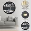 3D Sand Art Liquid Motion Dynamic Sand Picture 3D Creative Deep Sea Sandscape, 360 Rotate, Glass Crafts Solid Wood Frame, Relaxing Mood Home Office Work Decor, 44cm/17.3'' (Silver-black background) view 4