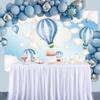 DORCEV 10x7ft Hot Air Balloon Backdrop Kids Birthday Party Newborn Boy Baby Shower Blue Sky and White Clouds Photography Background Children Portrait Cartoon Cake Table Banner Photo Studio Props view 4