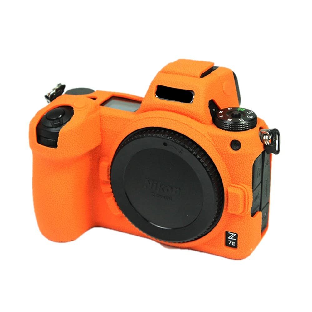 Camera Case Bag Orange Soft Silicone Anti-Skid Texture Armor Skin Body Cover Protector for Nikon Z6 II Mirrorless Camera