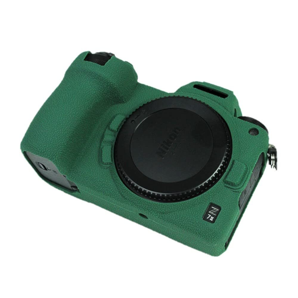 Camera Case Bag Green Soft Silicone Anti-Skid Texture Armor Skin Body Cover Protector for Nikon Z7 II Mirrorless Camera