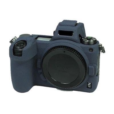 Camera Case Bag Dark Blue Soft Silicone Anti-Skid Texture Armor Skin Body Cover Protector for Nikon Z6 II Mirrorless Camera