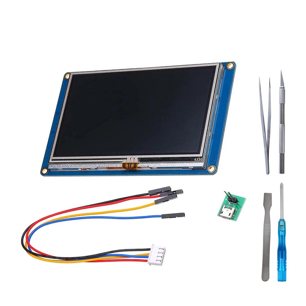 JayTong Nextion Display 4.3" NX4827T043 4.3inch Resistive Touch Screen Panel 480X272 UART HMI Intelligent LCD Display Module Replacement for Arduino Raspberry Pi with Tools