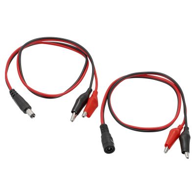 MECCANIXITY DC Male Female Jack to Alligator Clip Power Cable Connector Adapter Pigtail Wire for CCTV Camera, 5.5mm x 2.1mm, Pack of 2