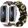 2 Packs Compatible with Fitbit Luxe Bands for Women Girl, Scrunchies Cloth Soft Pattern Printed Fabric Luxe Wristband Bracelet Elastic Straps for Fitbit Luxe Fitness Tracker (Color-B) view 1