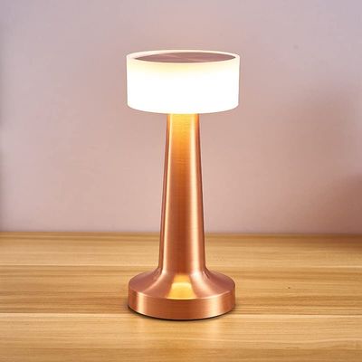 Leroxo Portable LED Table Lamp,3 Color Touch Control Rechargeable Lamp,3-Levels Brightness Room Decor Desk Lamp,Bedside Lamp,Night Light for Kids Nursery, Nightstand Lamp,Dining Room Lamp (Rose Gold)