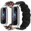 2 Packs Compatible with Fitbit Luxe Bands for Women Girl, Scrunchies Cloth Soft Pattern Printed Fabric Luxe Wristband Bracelet Elastic Straps for Fitbit Luxe Fitness Tracker (Color-F) view 1