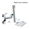 TOMYEUS Monitor Arm Wall Mounted Monitor Stand, Industrial Equipment Monitor Stand with Foldable Keyboard Tray, Adjustable Sit-Stand Workstation, VESA 75x75,100x100mm Monitor Stand view 4