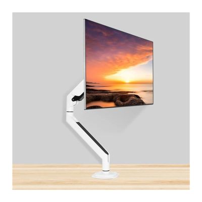 TOMYEUS Monitor Arm 17-32" Desktop Monitor Mount Bracket, Gas Spring Height Adjustable Desk Stand, Aluminum Single Arm Suporte with Max. VESA 75 * 75mm 100 * 100mm Monitor Stand (Color : White)