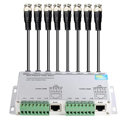 BeElion 8 Channels CCTV Security Camera HD 720P/1080P Passive Video Balun Transceiver, RJ45 BNC UTP Cable Video Transmission for CCTV Surveillance Camera DVR(Aluminium Alloy Shell)