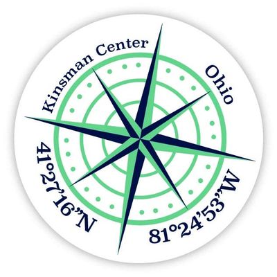 Kinsman Center Ohio 2-Inch Vinyl Decal Sticker Latitude Longitude Compass Design