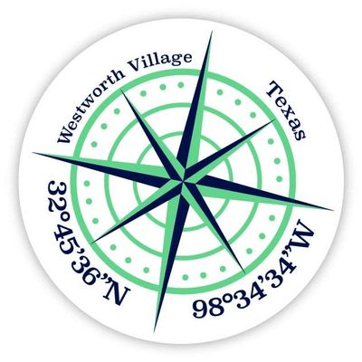 Westworth Village Texas 2-Inch Vinyl Decal Sticker Latitude Longitude Compass Design