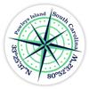 Pawleys Island South Carolina 2-Inch Vinyl Decal Sticker Latitude Longitude Compass Design view 1