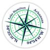 Lake Hamilton Arkansas 2-Inch Vinyl Decal Sticker Latitude Longitude Compass Design view 1