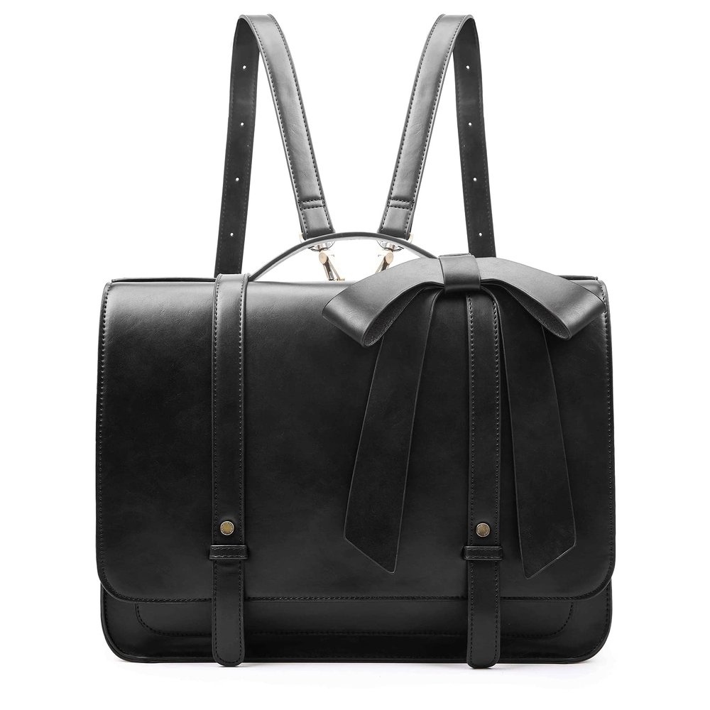 ECOSUSI Briefcase for Women Messenger Backpack PU Leather 14 inch Laptop Bag Satchel Computer Bag for College Business Travel