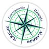 Lawrenceville Georgia 2-Inch Vinyl Decal Sticker Latitude Longitude Compass Design view 1