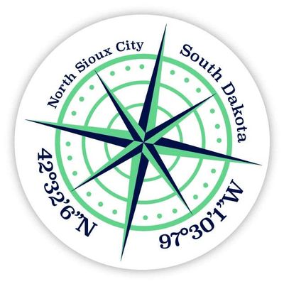 North Sioux City South Dakota 2-Inch Vinyl Decal Sticker Latitude Longitude Compass Design