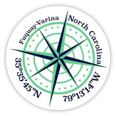 Fuquay-Varina North Carolina 2-Inch Vinyl Decal Sticker Latitude Longitude Compass Design