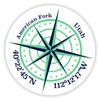 American Fork Utah 2-Inch Vinyl Decal Sticker Latitude Longitude Compass Design view 1