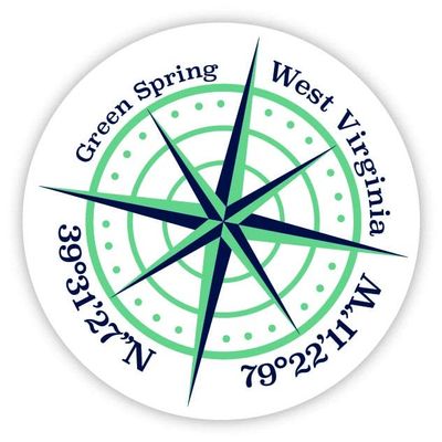 Green Spring West Virginia 2-Inch Vinyl Decal Sticker Latitude Longitude Compass Design