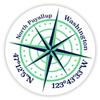 North Puyallup Washington 2-Inch Vinyl Decal Sticker Latitude Longitude Compass Design view 1