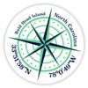 Bald Head Island North Carolina 2-Inch Vinyl Decal Sticker Latitude Longitude Compass Design view 1