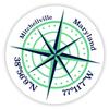 Mitchellville Maryland 2-Inch Vinyl Decal Sticker Latitude Longitude Compass Design view 1
