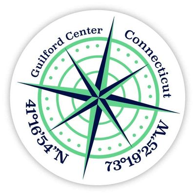 Guilford Center Connecticut 2-Inch Vinyl Decal Sticker Latitude Longitude Compass Design