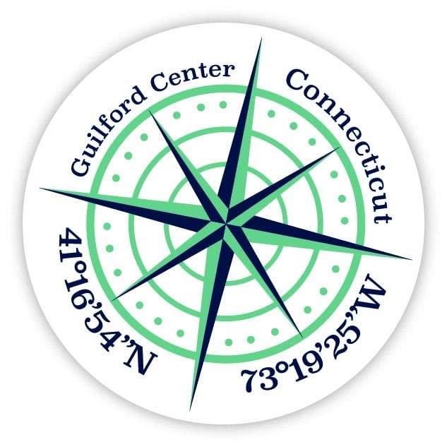 Guilford Center Connecticut 2-Inch Vinyl Decal Sticker Latitude Longitude Compass Design