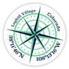 Loghill Village Colorado 2-Inch Vinyl Decal Sticker Latitude Longitude Compass Design view 1