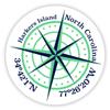 Harkers Island North Carolina 2-Inch Vinyl Decal Sticker Latitude Longitude Compass Design view 1