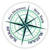 Port Dickinson New York 2-Inch Vinyl Decal Sticker Latitude Longitude Compass Design view 1