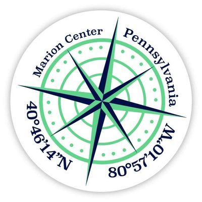 Marion Center Pennsylvania 2-Inch Vinyl Decal Sticker Latitude Longitude Compass Design