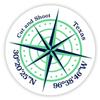 Cut and Shoot Texas 2-Inch Vinyl Decal Sticker Latitude Longitude Compass Design view 1