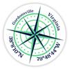Gordonsville Virginia 2-Inch Vinyl Decal Sticker Latitude Longitude Compass Design view 1