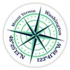 Mount Vernon Washington 2-Inch Vinyl Decal Sticker Latitude Longitude Compass Design view 1
